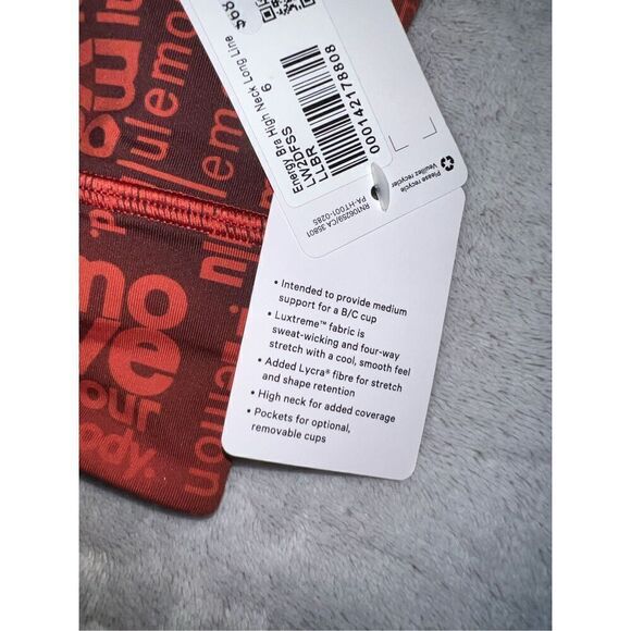 New! Lululemon Energy High Neck Bra Black Women’s 6 - Picture 8 of 9